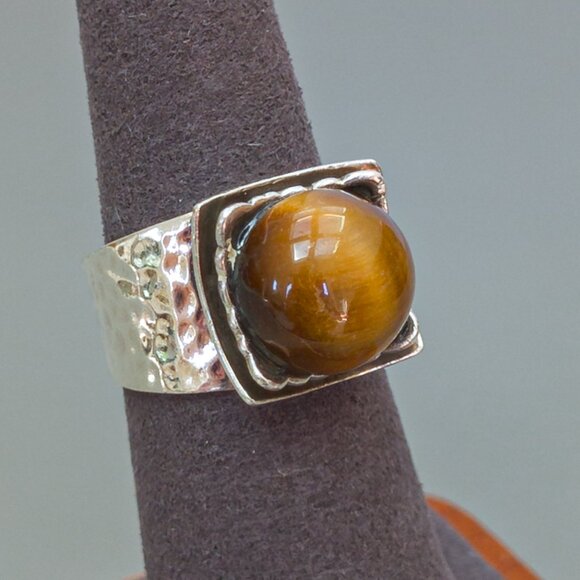 Silpada Sterling Ring with Tiger’s Eye Orb — Size 6.5 - Picture 9 of 16